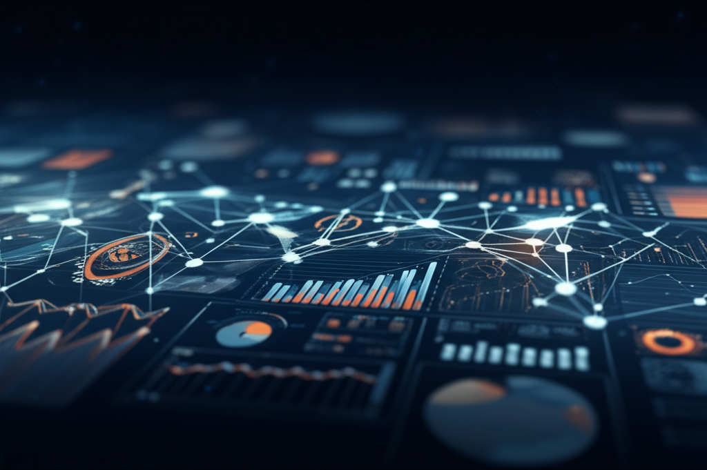 AI analyzing GA4 business data visualization